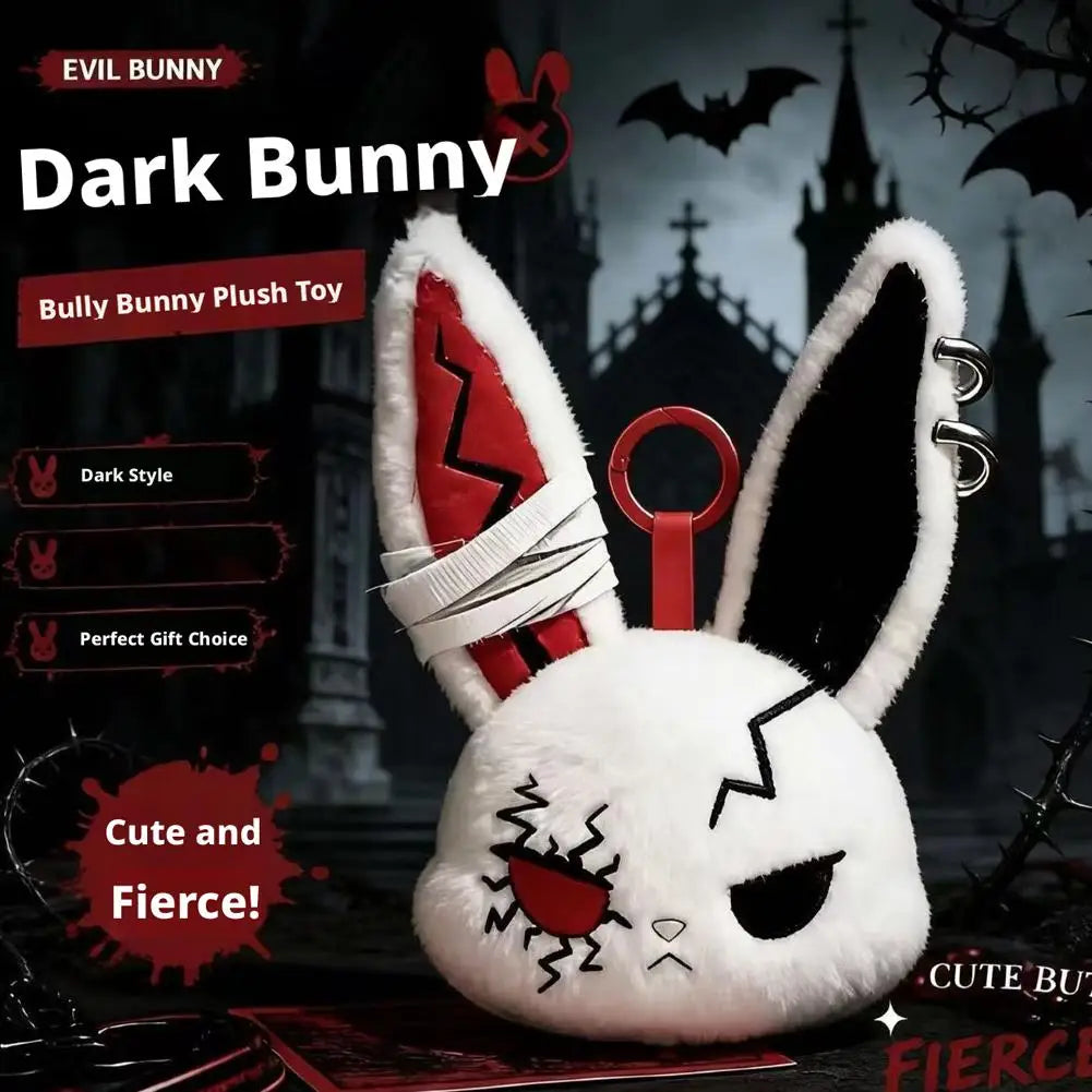 Stitched Gothic Bunny Plush Bag Charm