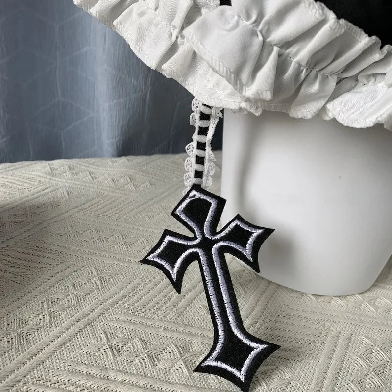 Lace Ruffle Bloomer Skirt with Cross Charms