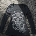 Y2K Gothic Print T-Shirt - Tops & Dresses for Jirai Kei, gothic & kawaii style | Cute Splikes