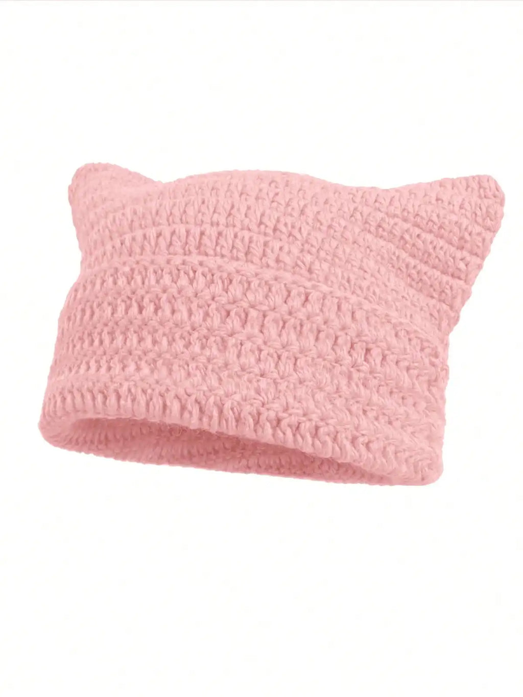 Striped Cat Ear Crochet Beanie