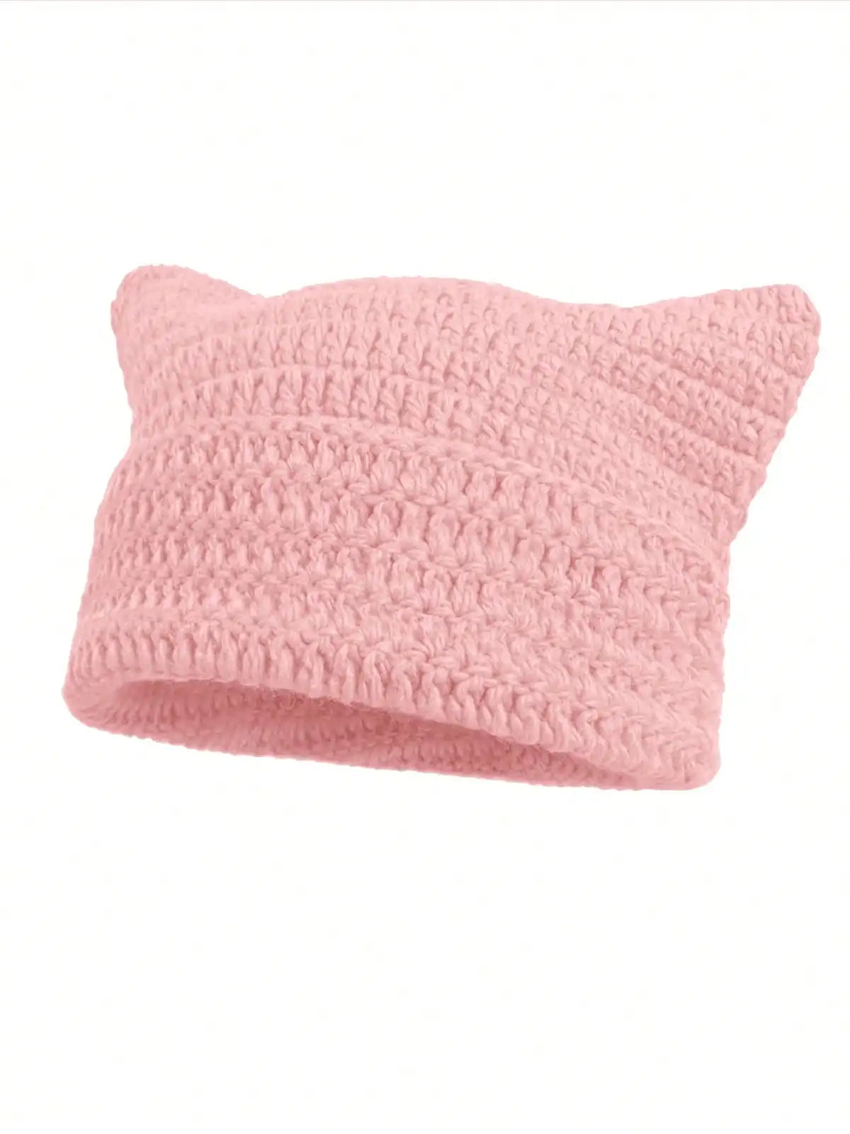 Striped Cat Ear Crochet Beanie