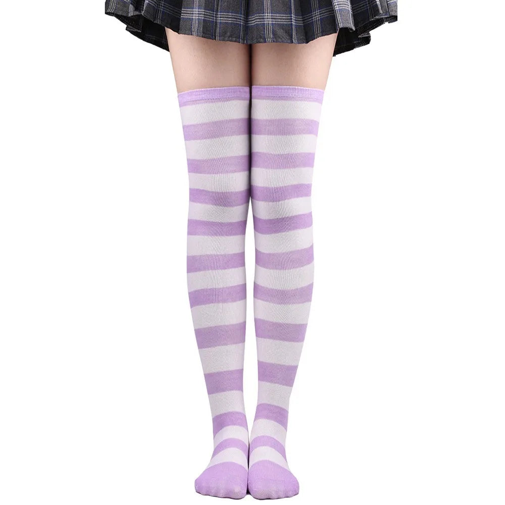Striped Over-Knee Thigh-High Socks