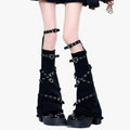 Heart Buckle Harness Knit Leg Warmers