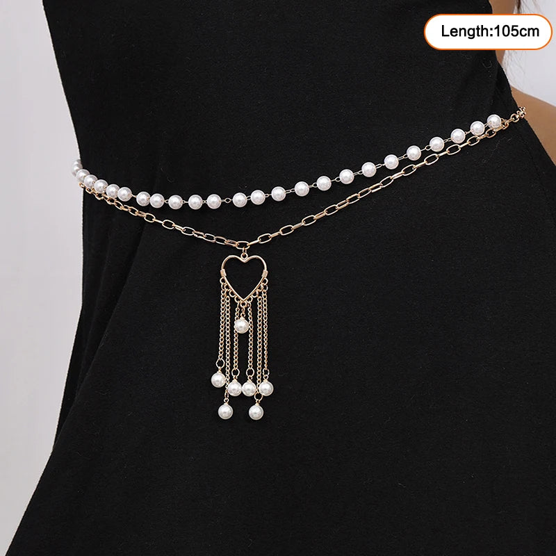 Layered Pearl Waist Chain
