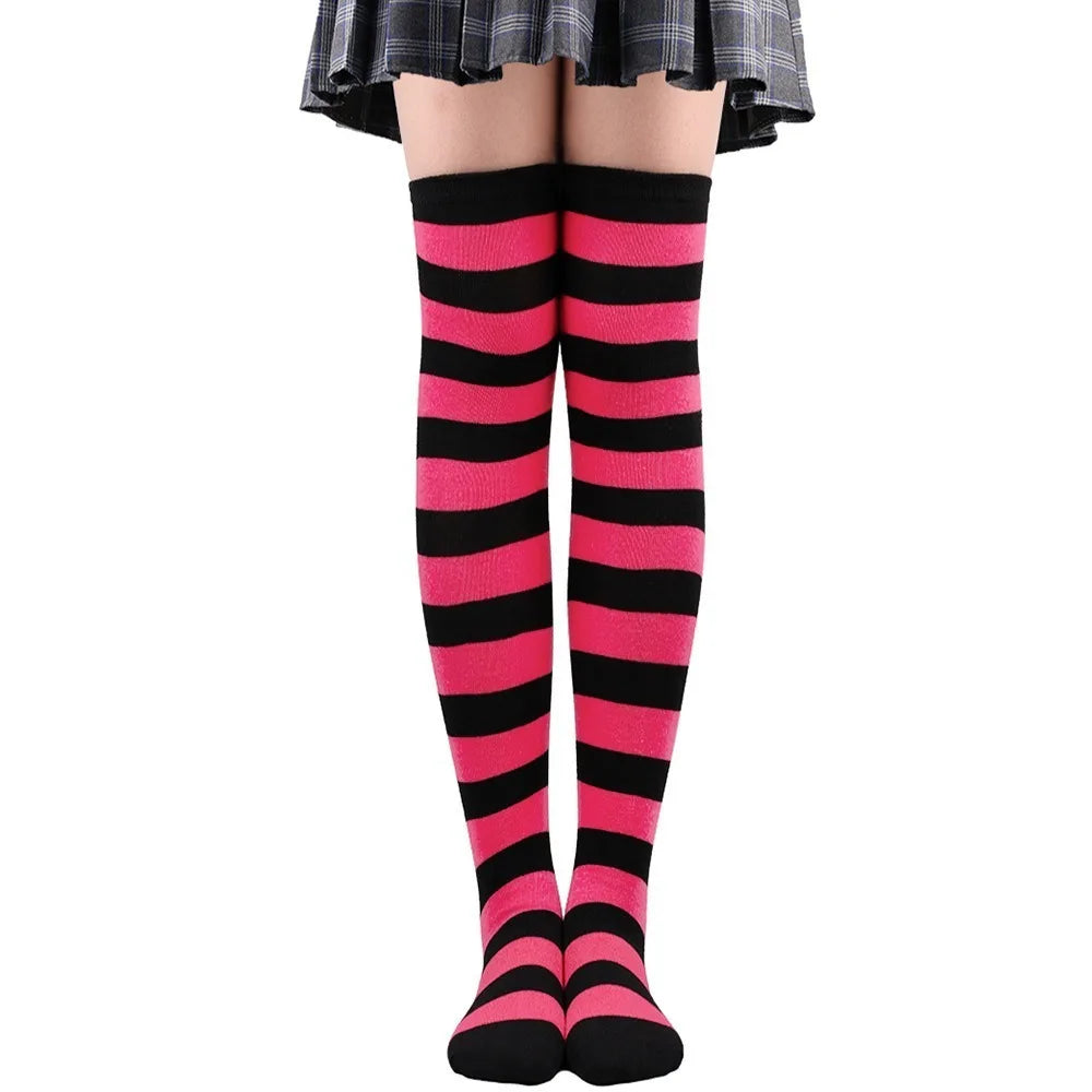 Striped Over-Knee Thigh-High Socks