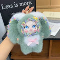 Fluffy Bunny Flower Crown Plush Keychain