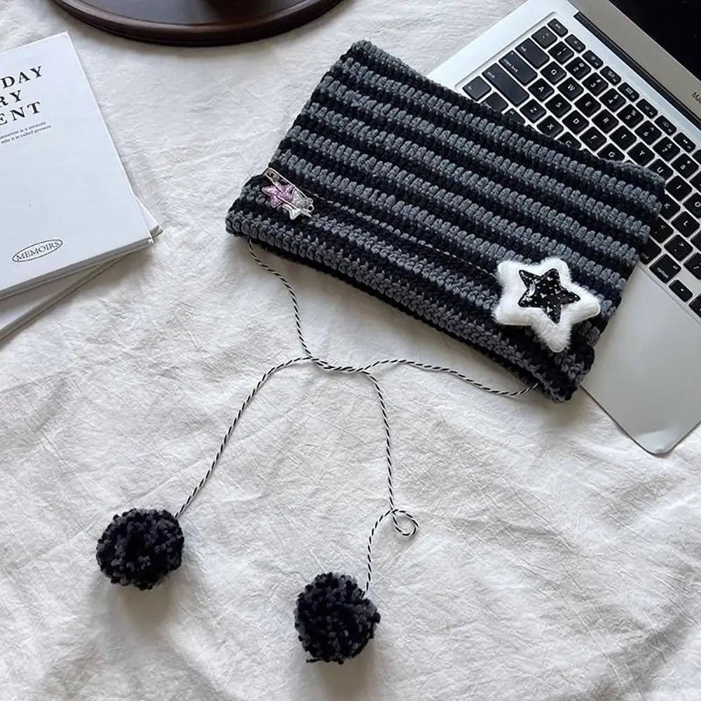 Devil Ear Striped Knit Beanie