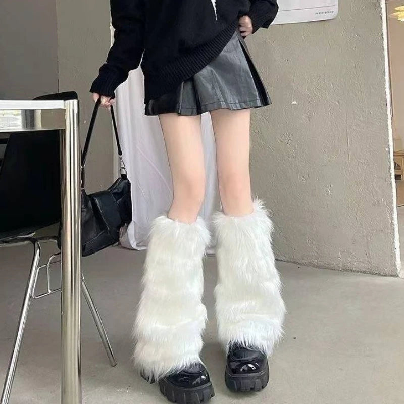 Lace Flare Leg Warmers with Cross Studs