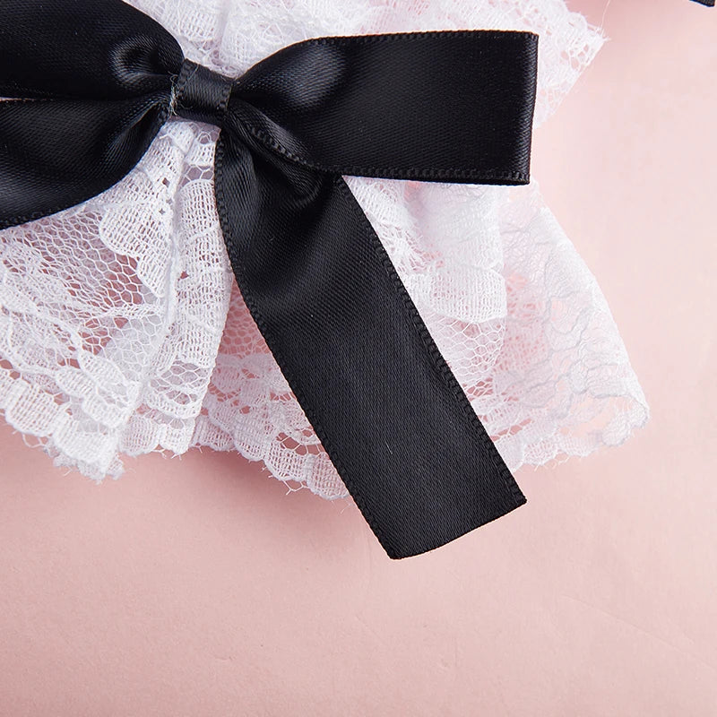 Satin Bow Lace Wrist Cuffs - Gloves & Arm Warmers detail view 5 | Cute Splikes