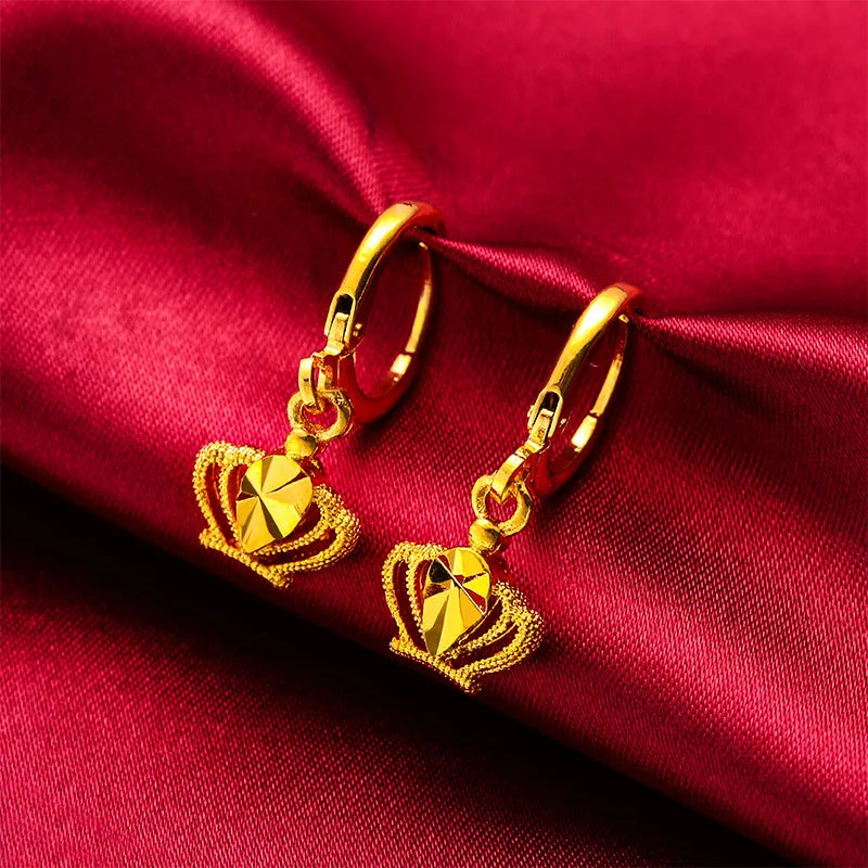 Heart Cross Key Drop Earrings (Stainless Steel)