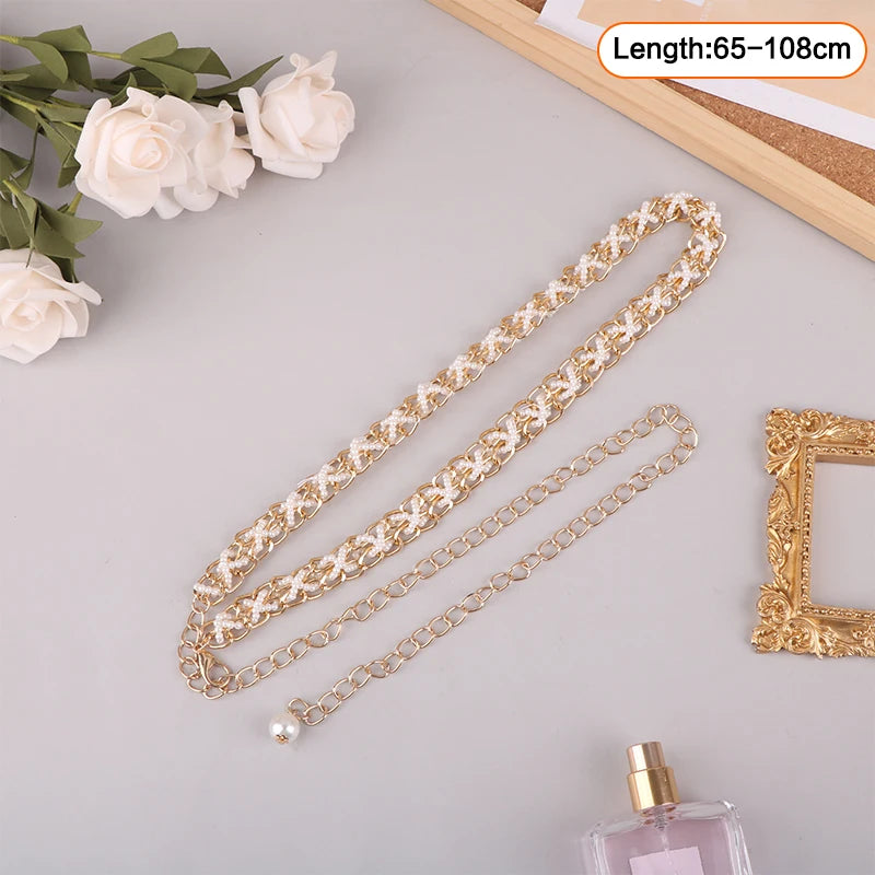 Layered Pearl Waist Chain
