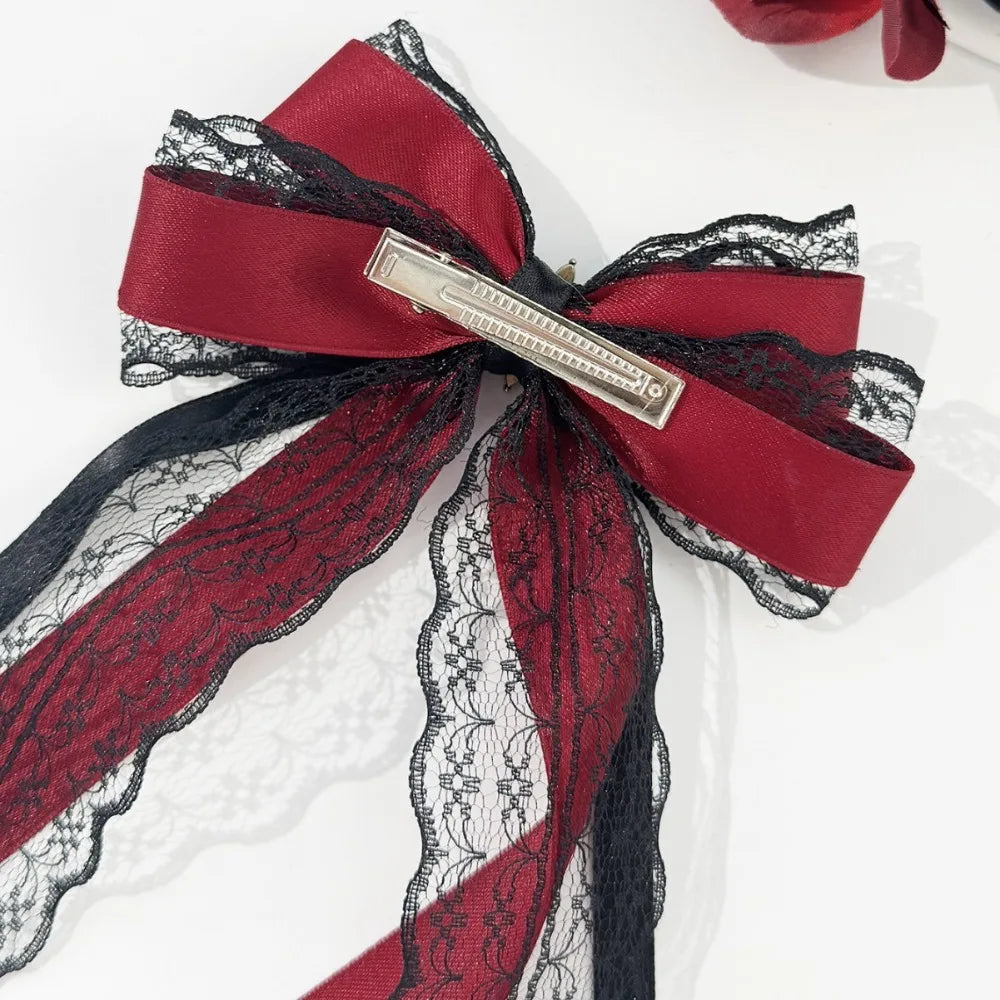 Gothic Lolita Bow Hair Clips