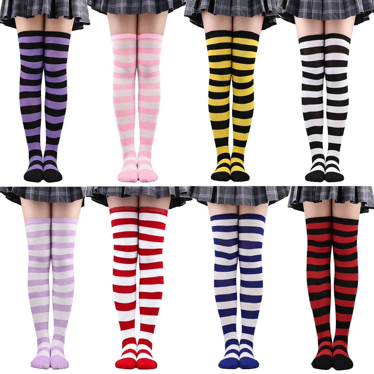 Striped Over-Knee Thigh-High Socks
