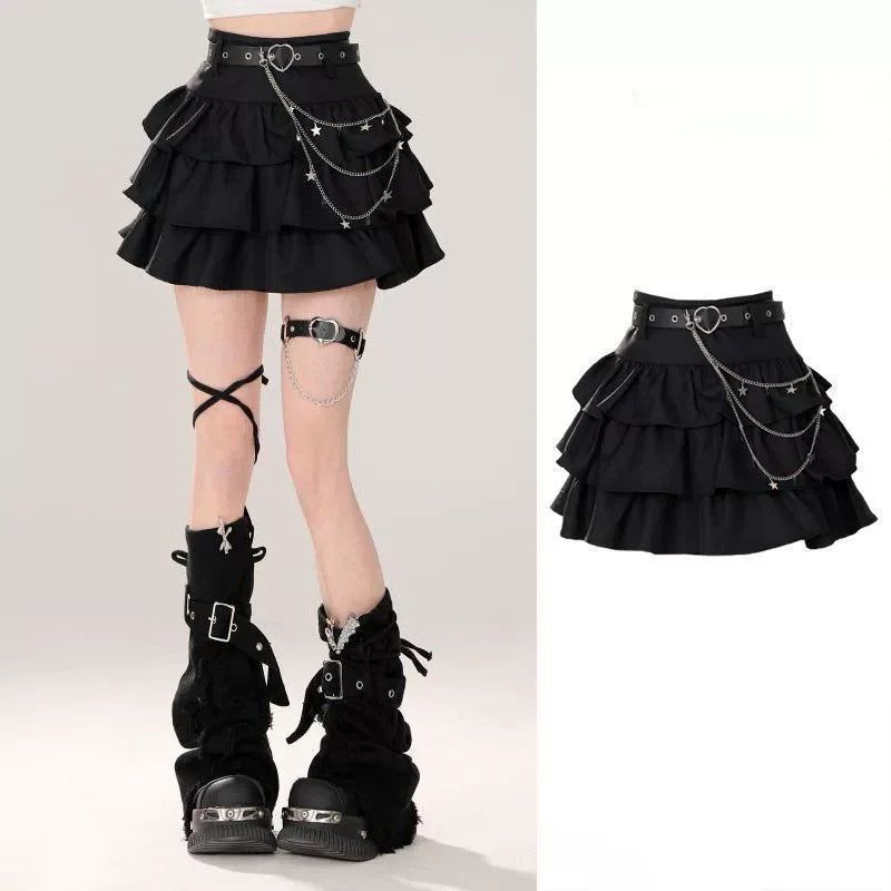 Tiered Cake Skirt with Heart Belt & Star Chain