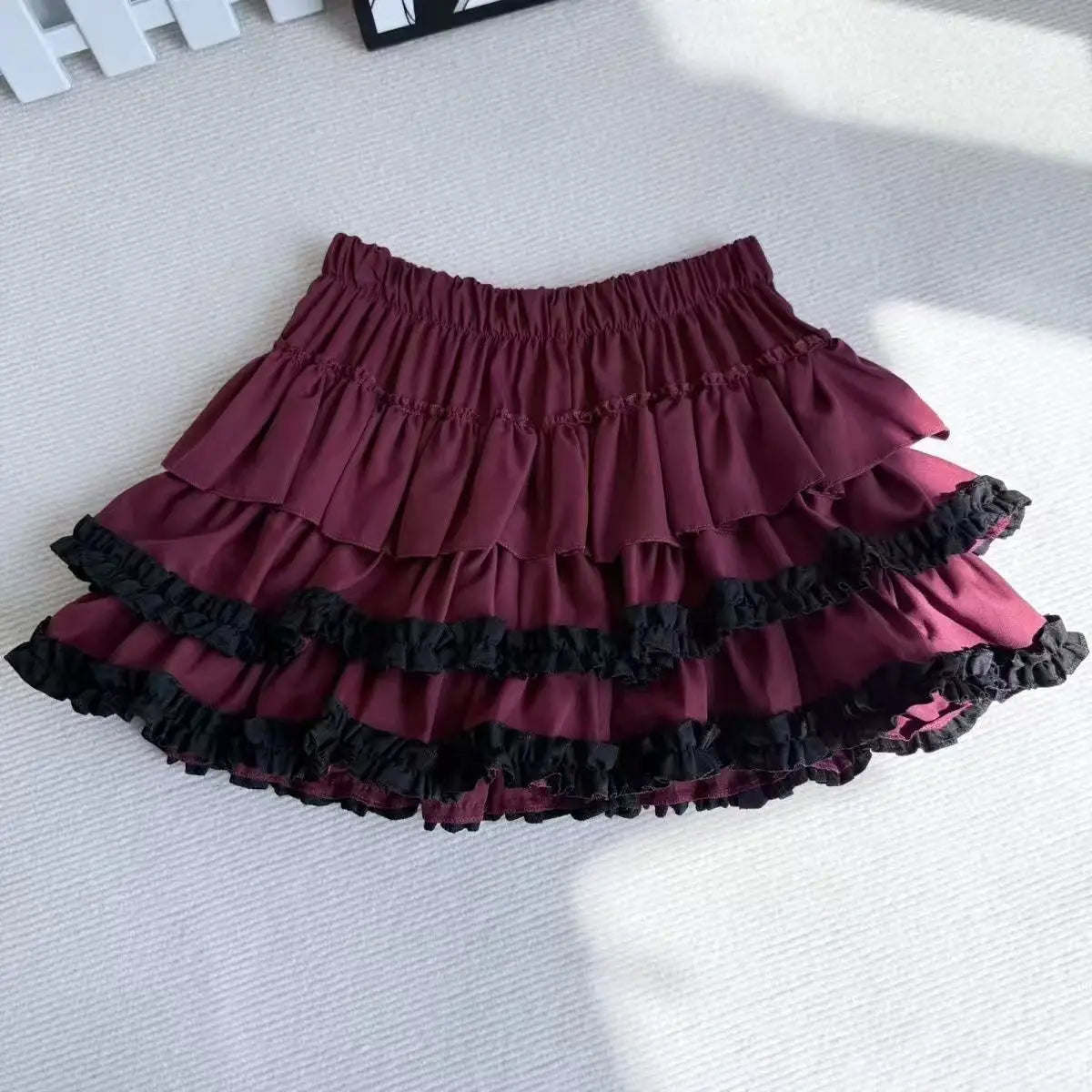 Purple Tiered Ruffle Cake Mini Skirt