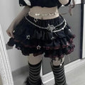 Tiered Cake Skirt with Star Studs & Chain