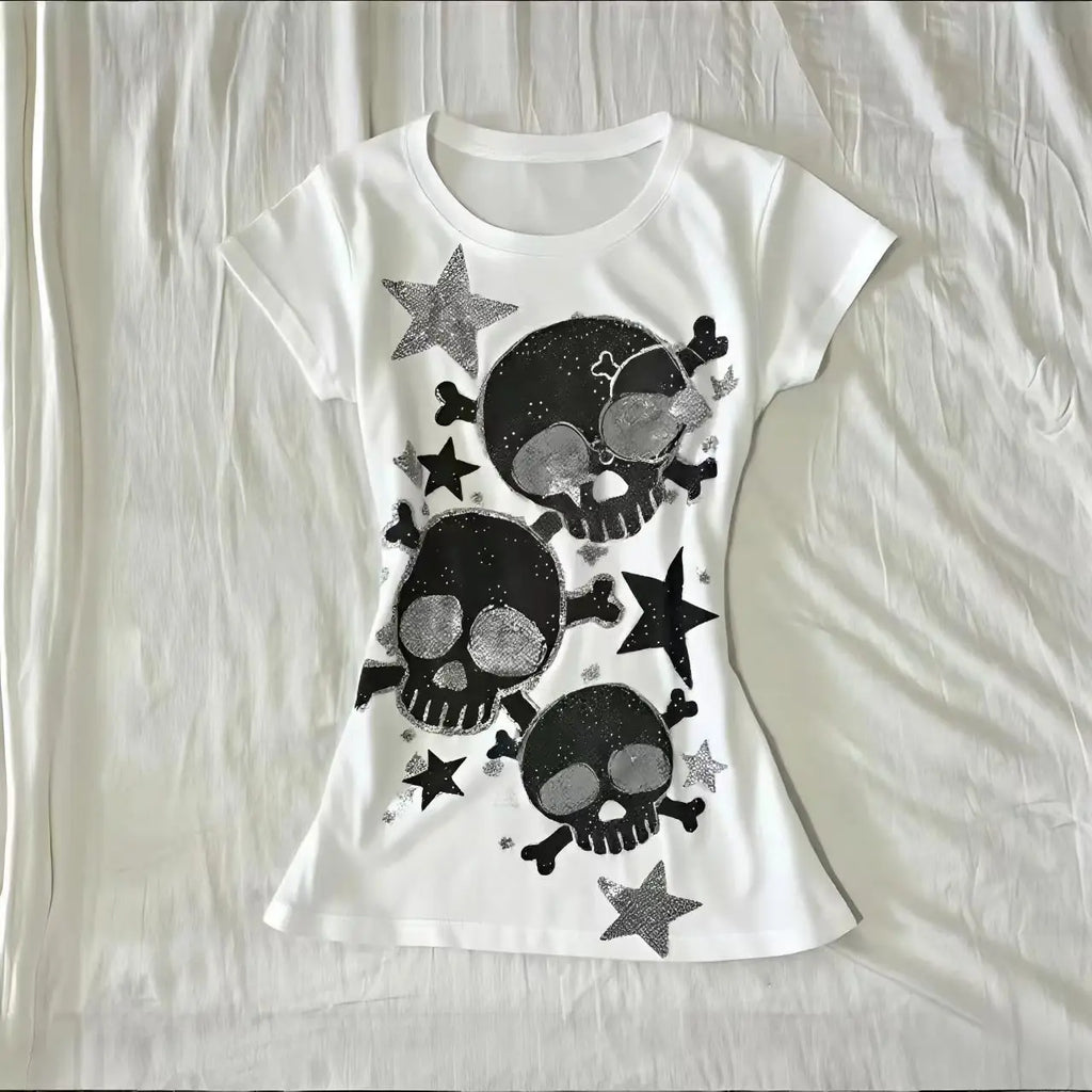 Star Skull Graphic Tee - Tops & Dresses detail view 6 | Cute Splikes
