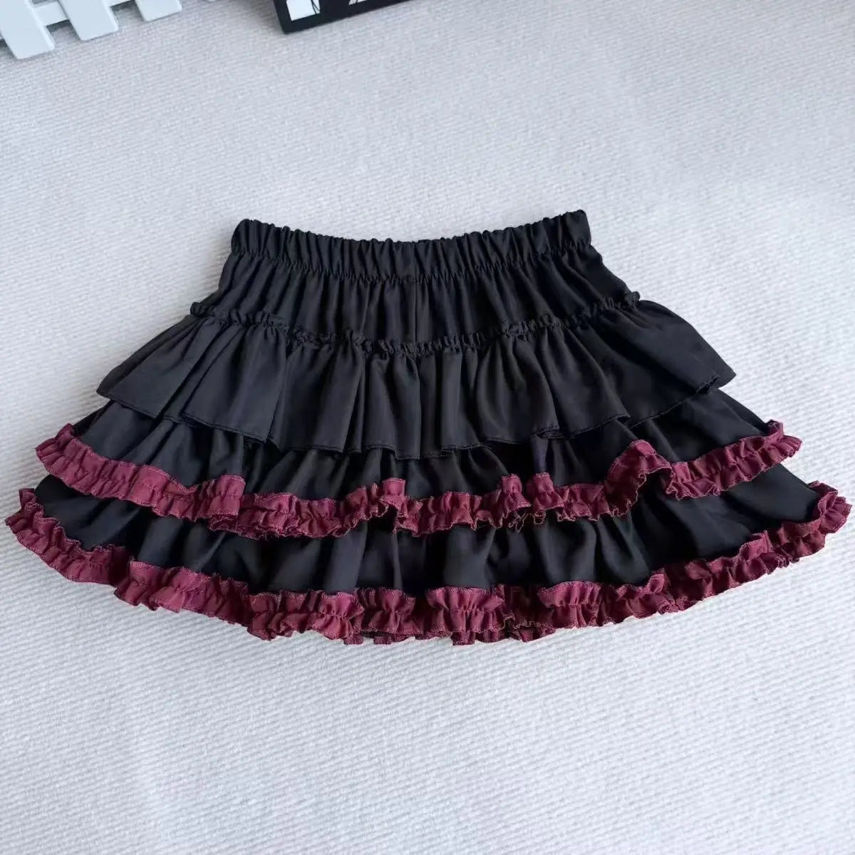 Purple Tiered Ruffle Cake Mini Skirt