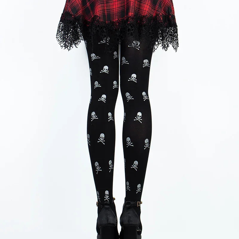 Glitter Skull & Crossbones Tights