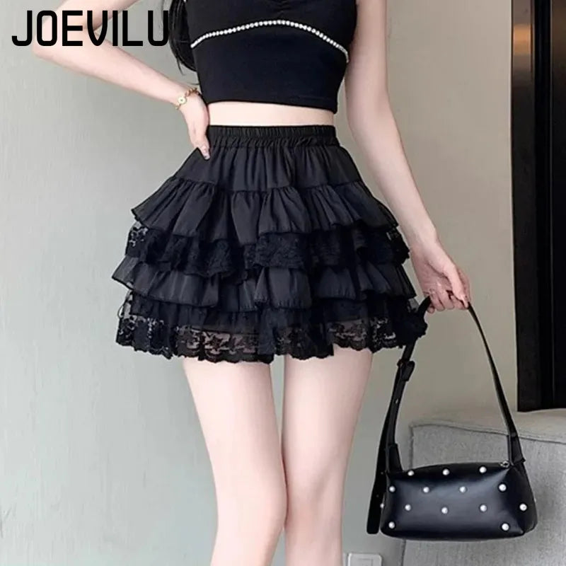 Black Lace Tulle Tutu Mini Skirt