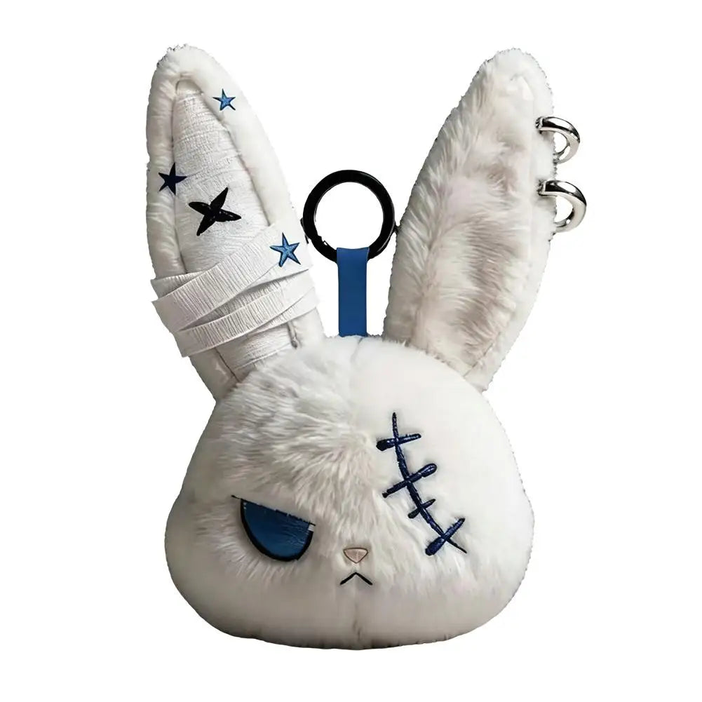 Stitched Gothic Bunny Plush Bag Charm