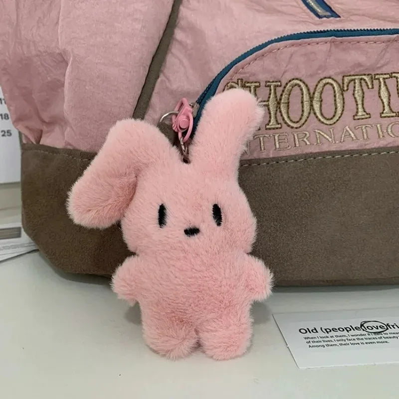 Pink Fluffy Rabbit Plush Keychain