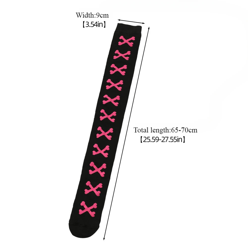 Heart Crossbones Over-Knee Thigh-High Socks