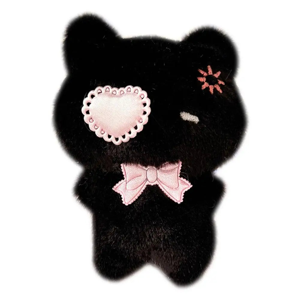 Kawaii Goth Plush Cat Keychain