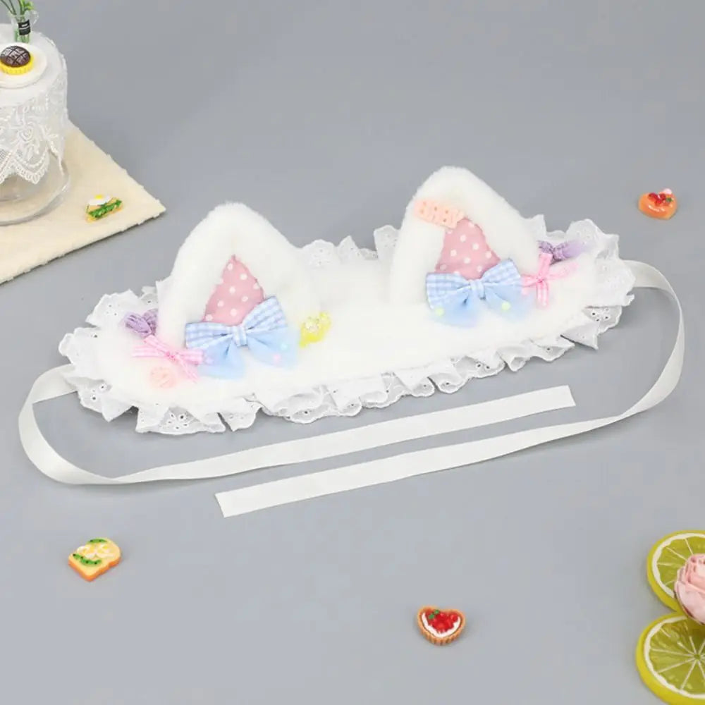 Fluffy Bear Ear Lace Headband