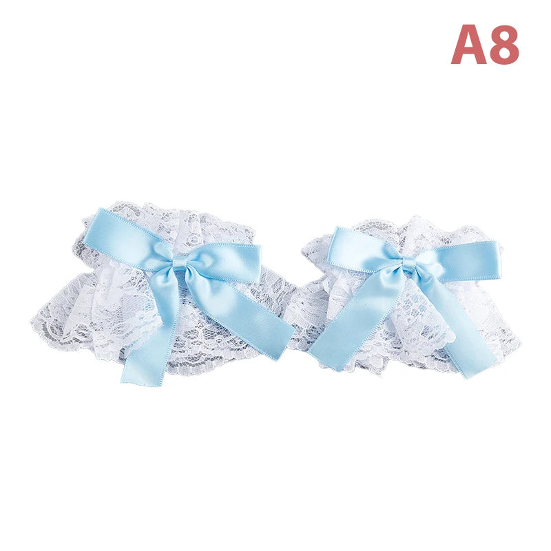Satin Bow Lace Wrist Cuffs - Gloves & Arm Warmers detail view 15 | Cute Splikes