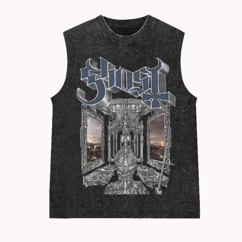 Cathedral Print Tank Top - Tops & Dresses for Jirai Kei, gothic & kawaii style | Cute Splikes