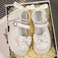 Heart Buckle Bow & Pearl Chain Mary Janes
