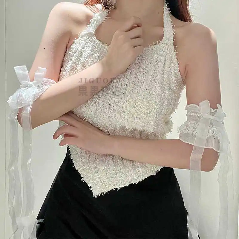 Lace Bow Ribbon Arm Sleeves - Gloves & Arm Warmers detail view 5 | Cute Splikes
