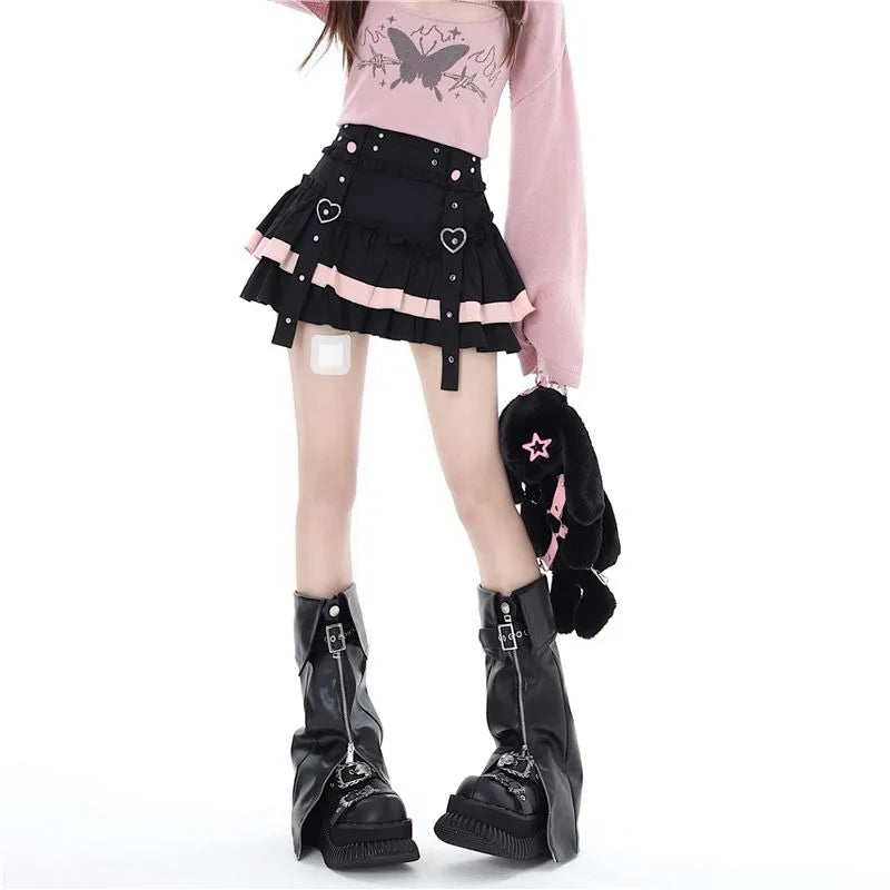 Heart Ruched Tiered Cake Skirt
