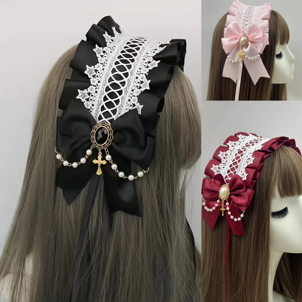 Lolita Lace Headband - Hair Accessories for Jirai Kei, gothic & kawaii style | Cute Splikes