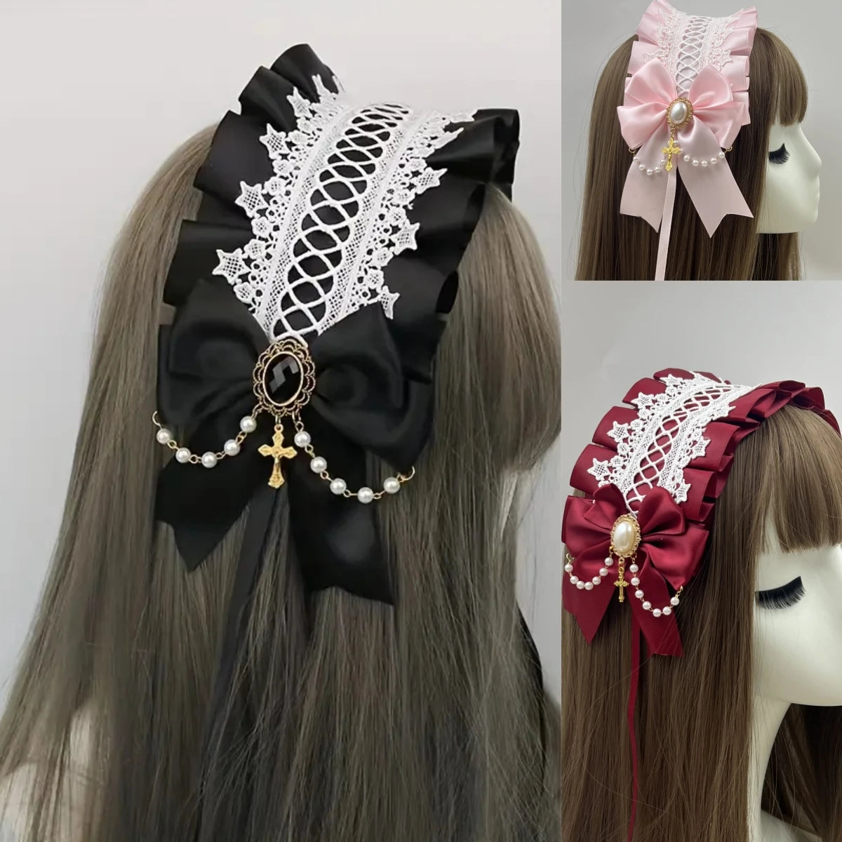 Lolita Lace Headband - Hair Accessories for Jirai Kei, gothic & kawaii style | Cute Splikes