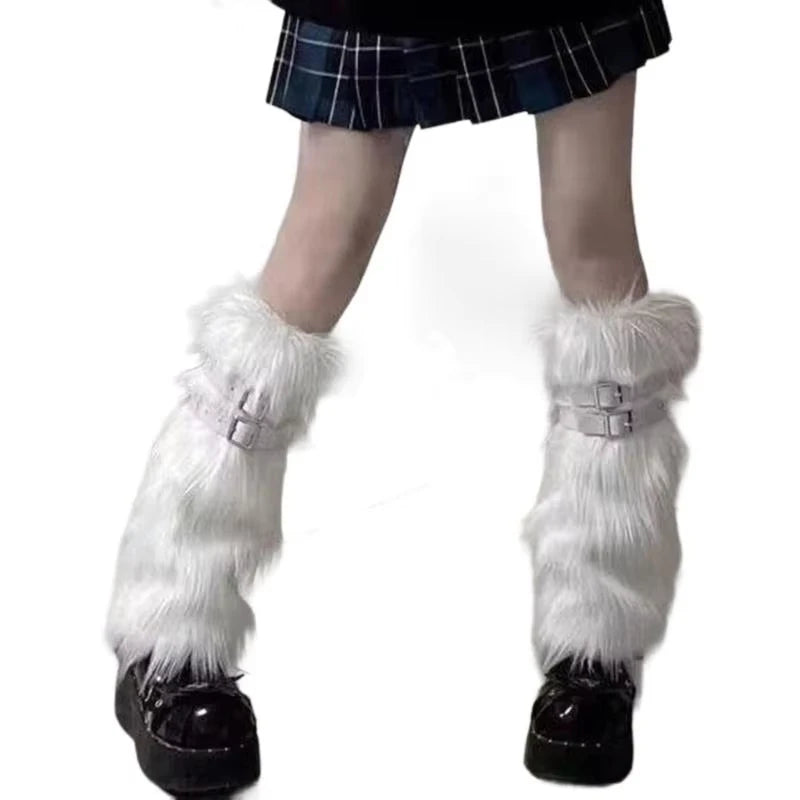 Faux Rabbit Fur Leg Warmers - Leg Warmers & Boot Covers detail view 7 | Cute Splikes