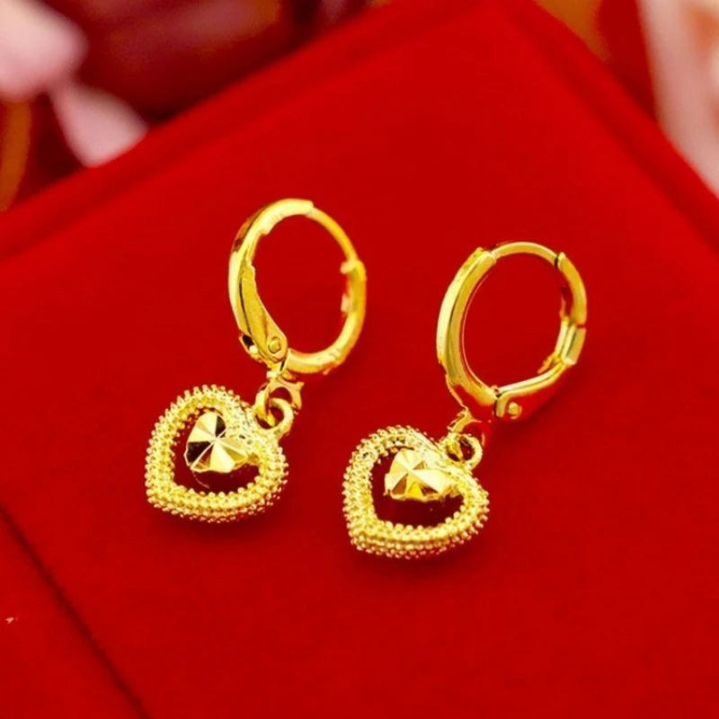 Heart Cross Key Drop Earrings (Stainless Steel)