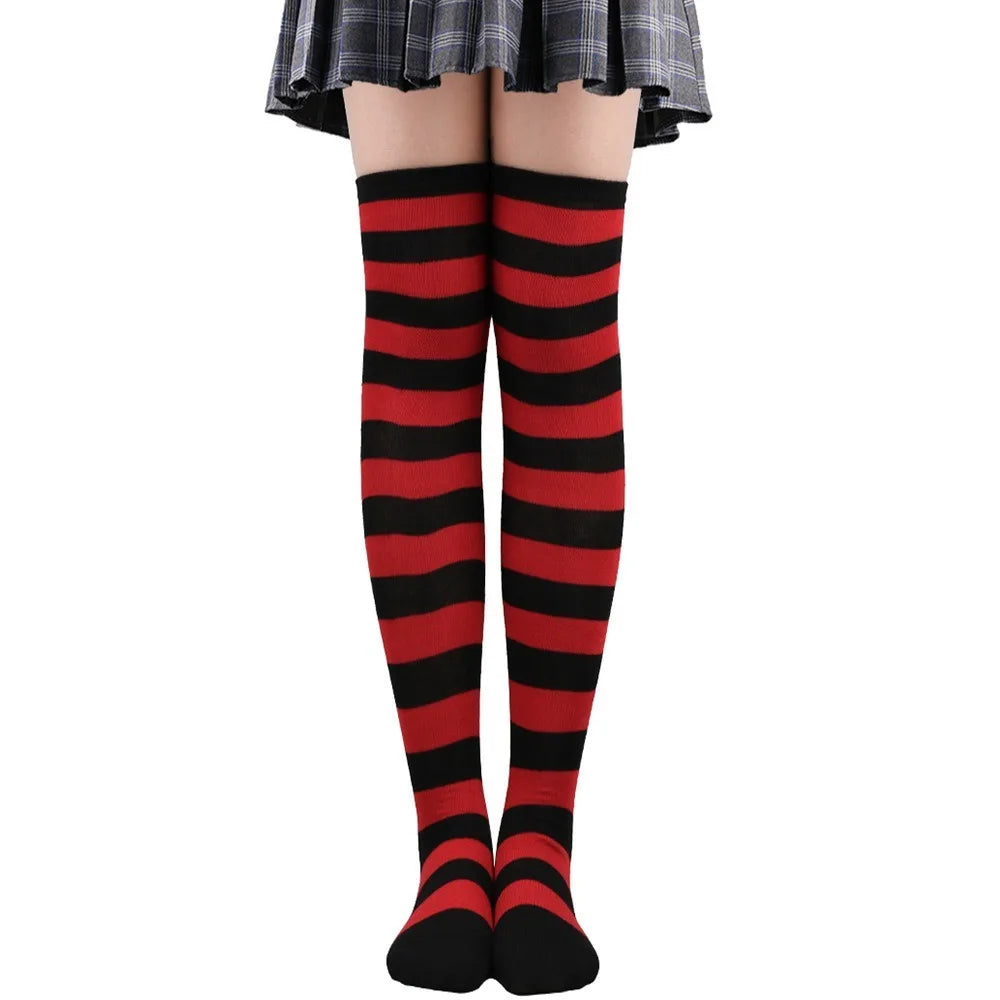 Striped Over-Knee Thigh-High Socks