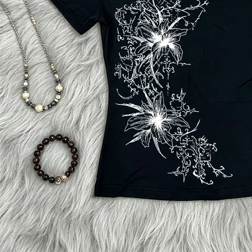 Gothic Kitty Crop Top - Tops & Dresses detail view 2 | Cute Splikes
