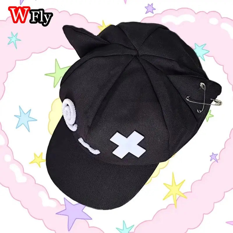 Fluffy Cat Ear Beanie with Kawaii Face