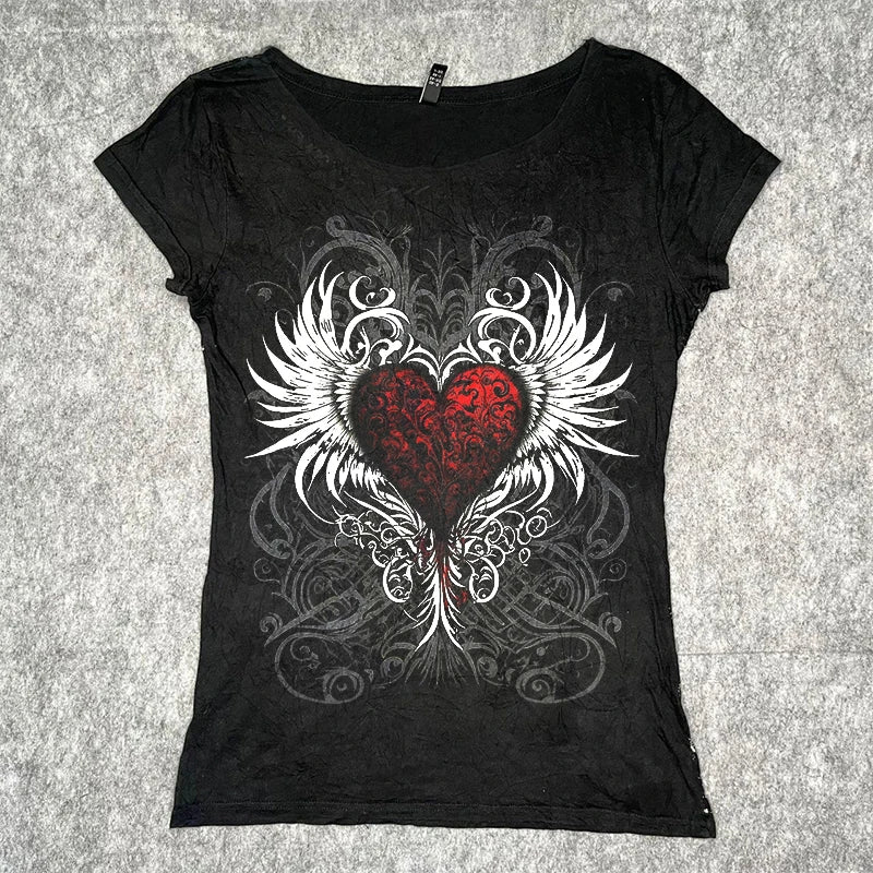 Y2K Grunge Crop Top - Tops & Dresses for Jirai Kei, gothic & kawaii style | Cute Splikes
