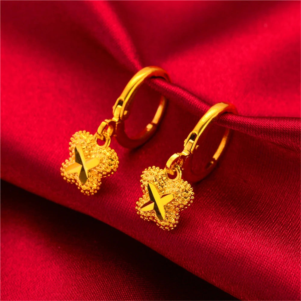 Heart Cross Key Drop Earrings (Stainless Steel)