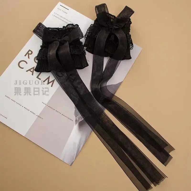 Lace Bow Ribbon Arm Sleeves - Gloves & Arm Warmers detail view 4 | Cute Splikes