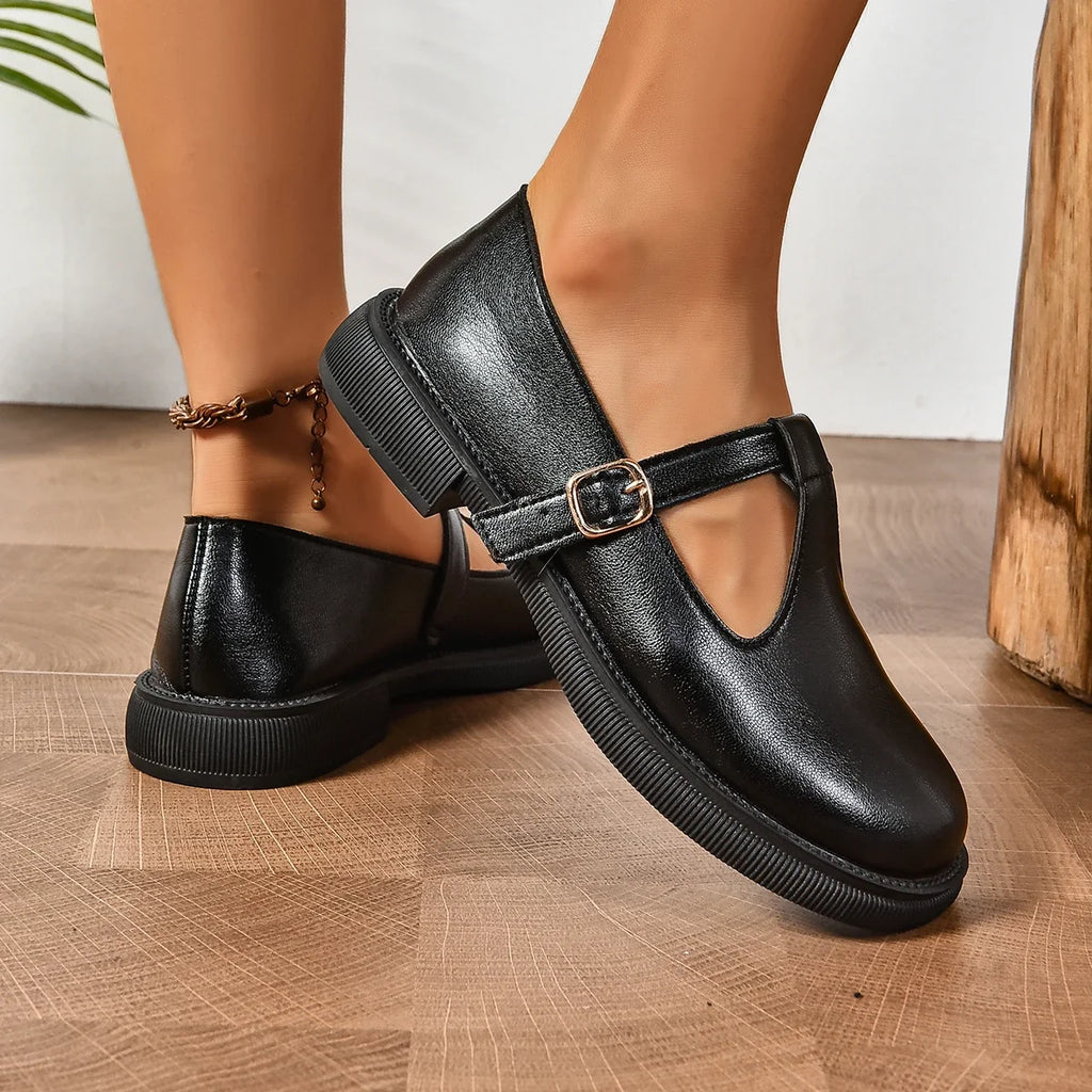 Platform Mary Jane Buckle Shoes
