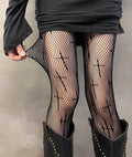 Skull Pattern Fishnet Tights