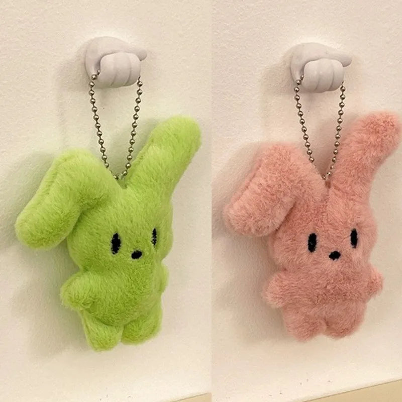 Pink Fluffy Rabbit Plush Keychain