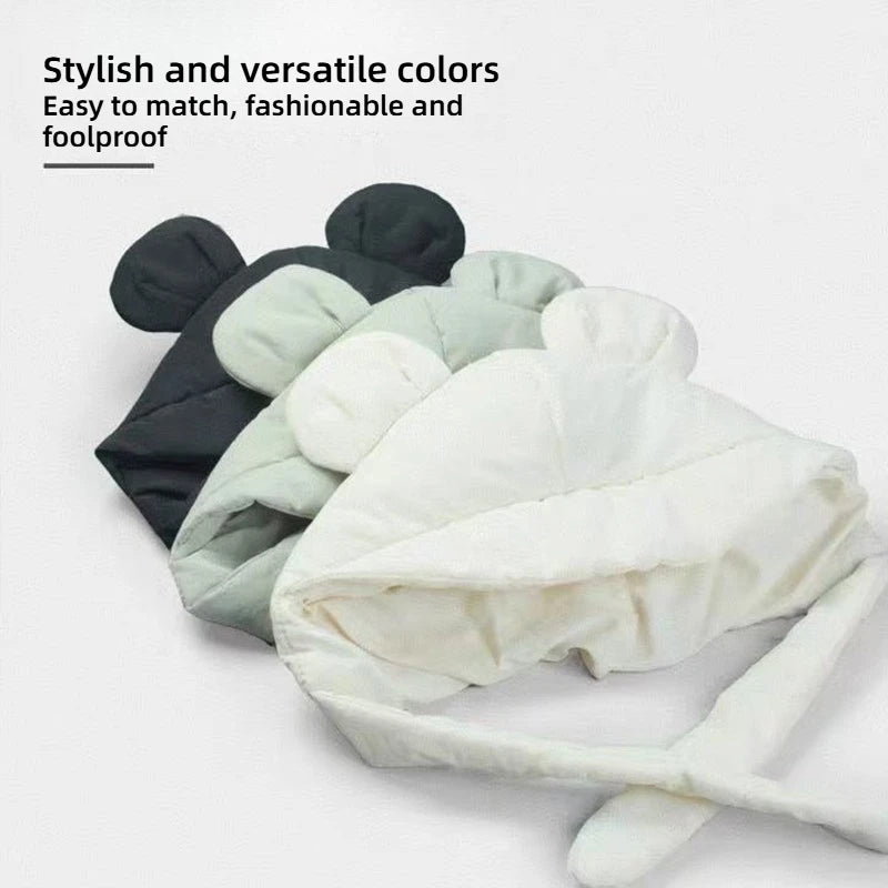 Plush Bear Ear Fleece Beanie