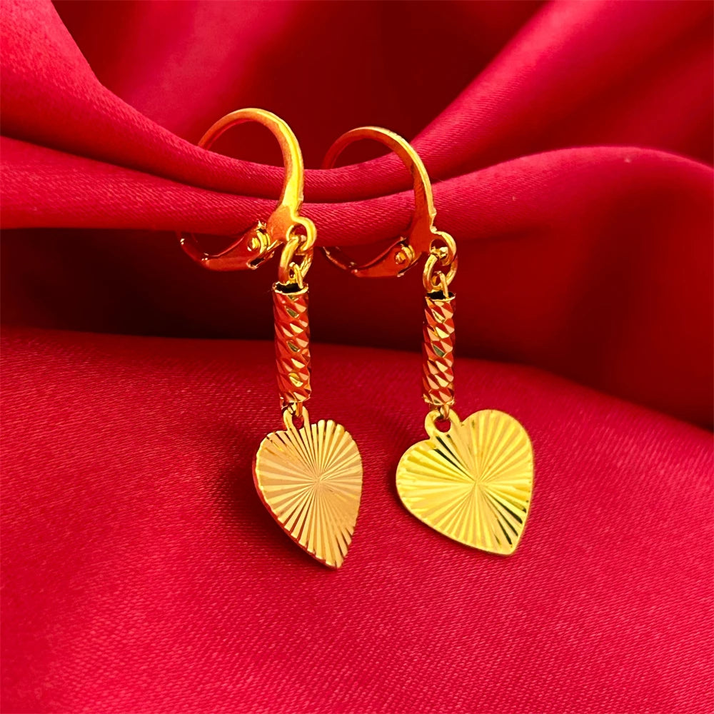 Heart Cross Key Drop Earrings (Stainless Steel)