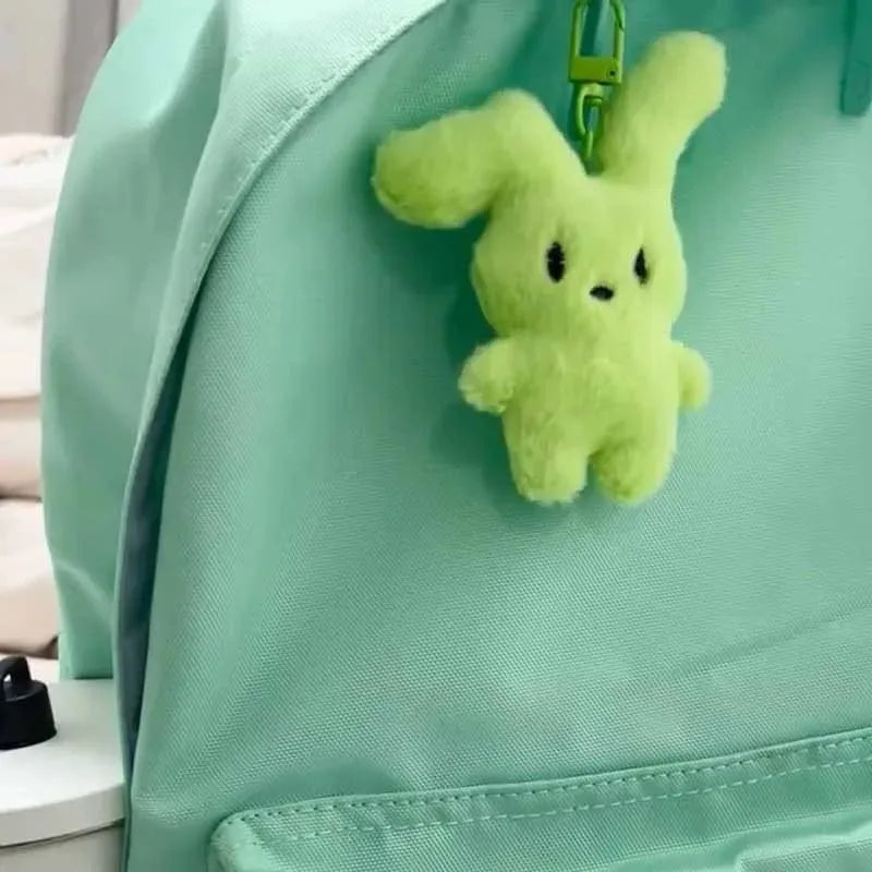 Pink Fluffy Rabbit Plush Keychain